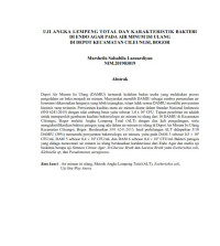 Image of UJI ANGKA LEMPENG TOTAL DAN KARAKTERISTIK BAKTERI DI ENDO AGAR PADA AIR MINUM ISI ULANG DI DEPOT KECAMATAN CILEUNGSI, BOGOR