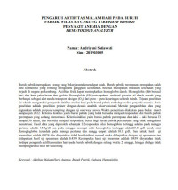 Image of PENGARUH AKTIFITAS MALAM HARI PADA BURUH PABRIK WILAYAH CAKUNG TERHADAP RESIKO PENYAKIT ANEMIA DENGAN HEMATOLOGY ANALYZER