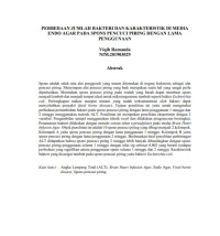 Image of PERBEDAAN JUMLAH BAKTERI DAN KARAKTERISTIK DI MEDIA ENDO AGAR PADA SPONS PENCUCI PIRING DENGAN LAMA PENGGUNAAN