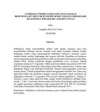 Image of GAMBARAN PEDIKULOSIS PADA MASYARAKAT BERUMUR 4-18 TAHUN DI RT 010 RW 05 KECAMATAN JOHAR BARU KELURAHAN JOHAR BARU JAKARTA PUSAT