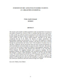 Image of GAMBARAN KADAR ASAM URAT PADA PASIEN LANSIA DI SALAH SATU RUMAH SAKIT SWASTA BEKASI