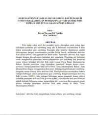 Image of HUBUNGAN PENGETAHUAN GIZI SEIMBANG DAN PENGARUH TEMAN SEBAYA DENGAN PENERAPAN AKTIVITAS FISIK PADA REMAJA SMA TUNAS JAKASAMPURNA BEKASI