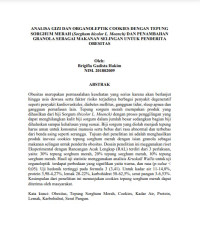 Image of ANALISA GIZI DAN ORGANOLEPTIK COOKIES DENGAN TEPUNG SORGHUM MERAH (Sorghum bicolor L. Moench) DAN PENAMBAHAN GRANOLA SEBAGAI MAKANAN SELINGAN UNTUK PENDERITA OBESITAS
