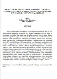 Image of PENGETAHUAN TERKAIT SISTEM KEKEBALAN TUBUH DAN PENGARUH KELUARGA DENGAN KEBIASAAN KONSUMSI SAYUR DAN BUAH PADA SISWA MTs Negeri 1 BEKASI