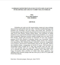 Image of GAMBARAN KONSUMSI PANGAN DAN STATUS GIZI ANAK PAUD PUTRA BENEKA KECAMATAN TAMBUN SELATAN BEKASI