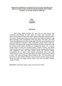 Image of HUBUNGAN KEBIASAAN SARAPAN DAN STATUS GIZI DENGAN 
PRESTASI BELAJAR SANTRI PUTRI DI PONDOK PESANTREN ANNIDA AL ISLAMY DI KOTA BEKASI