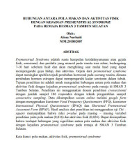 Image of HUBUNGAN ANTARA POLA MAKAN DAN AKTIVITAS FISIK DENGAN KEJADIAN PREMENSTRUAL SYNDROME PADA REMAJA DI SMAN 3 TAMBUN SELATAN