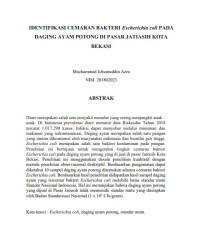 Image of IDENTIFIKASI CEMARAN BAKTERI Escherichia coli PADA DAGING AYAM POTONG DI PASAR JATIASIH KOTA BEKASI