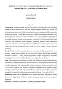 Image of HUBUNGAN PENGETAHUAN DENGAN PERILAKU PENANGANAN 
DISMENORE PADA SISWI SMK MANDIRI BEKASI