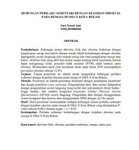 Image of HUBUNGAN PERILAKU SEDENTARI DENGAN KEJADIAN OBESITAS 
PADA REMAJA DI SMA X KOTA BEKASI