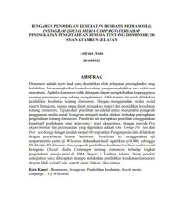 Image of PENGARUH PENDIDIKAN KESEHATAN BERBASIS MEDIA SOSIAL 
INSTAGRAM (SOCIAL MEDIA CAMPAIGN) TERHADAP 
PENINGKATAN PENGETAHUAN REMAJA TENTANG DISMENORE DI 
SMAN 6 TAMBUN SELATAN