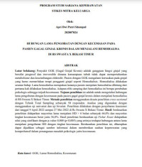 Image of HUBUNGAN LAMA PENGOBATAN DENGAN KECEMASAN PADA 
PASIEN GAGAL GINJAL KRONIS DALAM MENJALANI HEMODIALISA 
DI RS SWASTA X BEKASI TIMUR