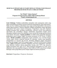Image of HUBUNGAN PENGETAHUAN PASIEN DENGAN TINGKAT KECEMASAN 
PREOPERASI DI RS SWASTA X BEKASI TIMUR