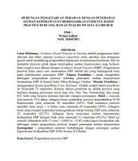 Image of HUBUNGAN PENGETAHUAN PERAWAT DENGAN PENERAPAN 
ASUHAN KEPERAWATAN BERDASARKAN EVIDENCE BASED 
PRACTICE DI RUANG RAWAT INAP RS SWASTA X CIBUBUR