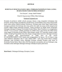 Image of HUBUNGAN DUKUNGAN KELUARGA TERHADAP KESEPIAN PADA LANSIA 
DI KELURAHAN KRANJI BEKASI BARAT