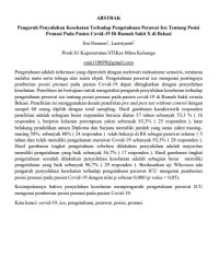 Image of Pengaruh Penyuluhan Kesehatan Terhadap Pengetahuan Perawat Icu Tentang Posisi 
Pronasi Pada Pasien Covid-19 Di Rumah Sakit X di Bekasi
