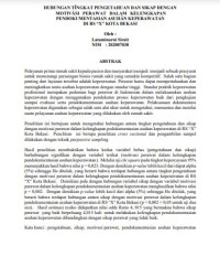 Image of HUBUNGAN TÎNGKAT PENGETAHUAN DAN SIKAP DENGAN
MOTIVĂSI PERAWAT DALAM KELENGKAPAN PENDOKUMENTASIAN ASUHĂN KEPERAWATAN DI RS “X” KOTA BEKASI