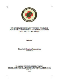 Image of EFEKTIFITAS INISIASI MENYUSU DINI TERHADAP PENCEGAHAN HIPOTERMI PADA BAYI BARU LAHIR DI RS. SWASTA X CIBUBUR