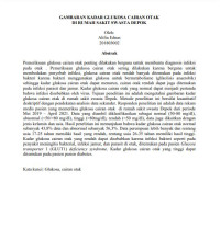 Image of GAMBARAN KADAR GLUKOSA CAIRAN OTAK DI RUMAH SAKIT SWASTA DEPOK