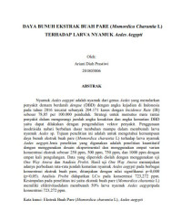 Image of Daya Bunuh Ekstrak Buah Pare (Momordica charantia L) terhadap Larva Nyamuk Aedes aegypti