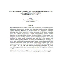 Image of Efektivitas Variasi Media Air Terhadap Daya Tetas Telur Aedes Aegypti di Laboratorium STIKes Mitra Keluarga
