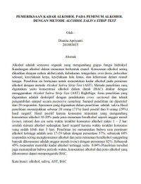 Image of Pemeriksaan Kadar Alkohol Pada Peminum Alkohol Dengan Metode Alcohol Saliva Strip Test