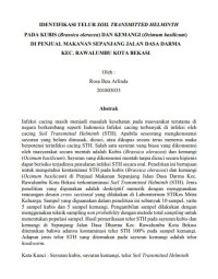 Image of Identifikasi Telur Soil Transmitted Helminth Pada Kubis (Brassica oleracea) Dan Kemangi (Ocimum basilicum) Di Penjual Makanan Sepanjang Jalan Dasa Darma Kec. Rawalumbu Kota Bekasi