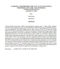 Image of Gambaran Prothrombin Time dan Activated Partial Thromboplastin Time Pada Penderita COVID19 di RS Swasta Jakarta Utara