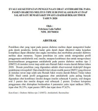 Image of Evaluasi Ketepatan Terapi Pada Pasien Diabetes Mellitus Tipe II Di Instalasi Rawat Inap Salah Satu Rumah Sakit Swasta Daerah Bekasi Timur Tahun 2020