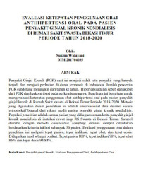 Image of Evaluasi Ketepatan Penggunaan Obat pada Pasien Gagal Ginjal Kronik Nondialisis yang menggunakan Terapi Antihipertensi Oral Di Rumah Sakit Swasta Bekasi Timur Periode Tahun 2018-2020