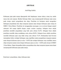 Image of Hubungan Pengatahuan dan Sikap Mengenai Jajanan Aman dengan Kebiasaan Jajan Pada Remaja di SMKN 3 Kota Bekasi