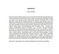 Image of Hubungan Pengetahuan Gizi dan Sikap Terhadap Gizi Dengan Pola Konsumsi Makan Pada Remaja SMA Negeri 107 Jakarta Tahun 2020