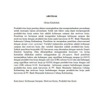 Image of Hubungan Kebiasaan Sarapan dan Motivasi Kerja dengan Produktivitas Kerja pada Karyawan di PT. Bank Muamalat Indonesia Cabang Kalimalang