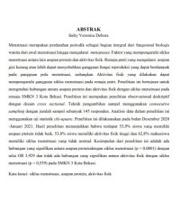 Image of Hubungan Asupan protein dan Aktivitas Fisik dengan Siklus Menstruasi Pada Remaja Putri di SMKN 3 Kota Bekasi