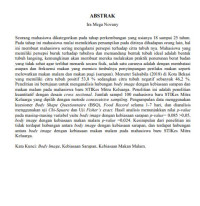 Image of Hubungan Body Image dengan Kebiasaan Sarapan dan Makan Malam pada Mahasiswa Baru STIKes Mitra Keluarga