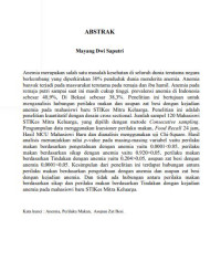 Image of Hubungan Perilaku Makan dan Asupan Zat Besi dengan Kejadian Anemia pada Mahasiswi Baru STIKes Mitra Keluarga