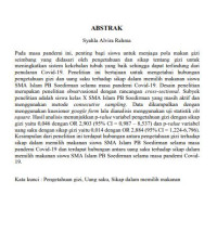 Image of Hubungan Pengetahuan Gizi dan Uang Saku terhadap Sikap dalam Memilih Makanan Siswa SMA Islam PB Soedirman Selama Masa Pandemi Covid-19