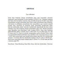 Image of Pembuatan Sirup Daun 
Binahong (Anredera Cordifolia) dengan Penambahan Daun Mint (Mentha Piperita 
L) Sebagai Minuman Fungsional pada Masa Pandemi COVID-19