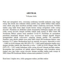 Image of Hubungan Antara Tingkat Stres dan Risiko Eating Disorder dengan Perilaku Makan pada Remaja di SMA Islam PB Soedirman Bekasi selama Masa Pandemi Covid 19
