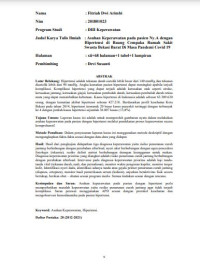 Image of Asuhan Keperawatan pada Ny A dengan Hipertensi di Ruang Cempaka Rumah Sakit Swasta Bekasi Barat Di Masa Pandemi Covid 19