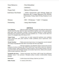 Image of ASUHAN KEPERAWATAN PADA KELUARGA BAPAK M KHUSUSNYA IBU Y DENGAN HIPERTENSI RT 002/RW 02 KELURAHAN TRIDAYA SAKTI DI MASA PANDEMI COVID 19