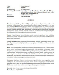 Image of ASUHAN KEPERAWATAN PASCA PARTUM PRETERM PADA Ny. D DENGAN INDIKASI KETUBAN PECAH DINI DI RUANG S RUMAH SAKIT SWASTA BEKASI DI MASA PANDEMI COVID-19