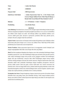 Image of Asuhan Keperawatan Pada Ny. A Post Partum Sectio Caesarea Dengan Indikasi Partus Tidak Maju Di Ruang. S Rumah Sakit Swasta Bekasi Di Masa Pandemi Covid-19
