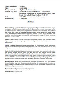 Image of Asuhan Keperawatan Pada Tn.A dengan Post Laparatomi Appendiktomi di Ruang Anyelir Rumah Sakit Swasta Jati Asih di Masa Pandemi Covid-19