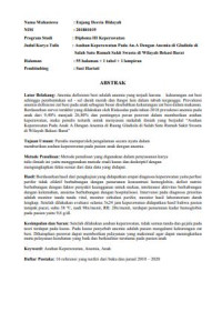 Image of Asuhan Keperawatan Pada An.A Dengan Anemia Di Ruang Gladiola Rumah Sakit Swasta Bekasi Barat Pada Masa Pandemi Covid-19