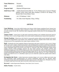 Image of ASUHAN KEPERAWATAN PADA Ny.N POST PARTUM SECTIO CAESAREA DENGAN INDIKASI GAWAT JANIN DI RUANG. E RUMAH SAKIT SWASTA BEKASI DIMASA PANDEMI COVID-19