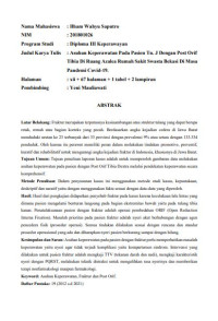 Image of ASUHAN KEPERAWATAN PADA PASIEN TN. J DENGAN POST ORIF TIBIA DI RUANG AZALEA R.S SWASTA BEKASI DI MASA PANDEMI COVID-19