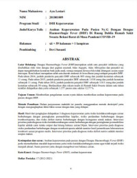 Image of ASUHAN KEPERAWATAN PADA NY. G DENGAN DENGUE HAEMORRHAGIC FEVER (DHF) DI RUANG DAHLIA RUMAH SAKIT SWASTA BEKASI BARAT DI MASA PANDEMI COVID-19