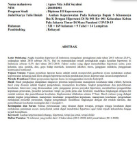 Image of ASUHAN KEPERAWATAN PADA KELUARGA BAPAK S KHUSUSNYA IBU K DENGAN HIPERTENSI DI RT001 RW 001 KELURAHAN KEBON PALA JAKARTA TIMUR DIMASA PANDEMI COVOD 19
