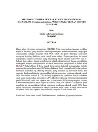 Image of SKRINING FITOKIMIA EKSTRAK ETANOL DAN N-HEKSANA DAUN SALAM (Syzygium polyanthum (WIGHT) Walp.) DENGAN METODE  MASERASI
